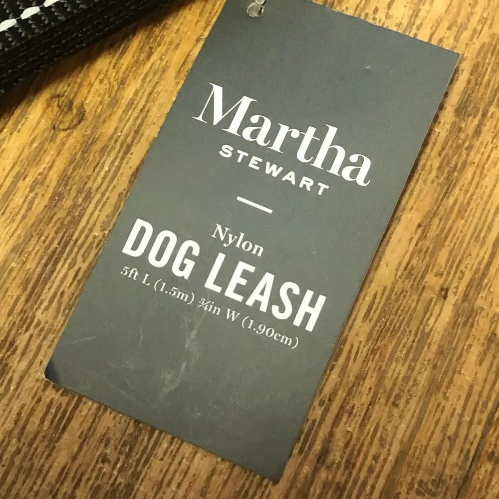 Martha Stewart Black and Silver Nylon Dog Leash